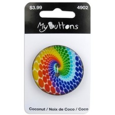 Пуговица My Buttons - Coconut Spiral Rainbow