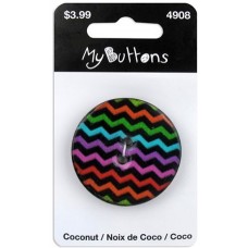 Пуговица My Buttons - Coconut Dark Chevron