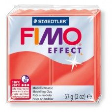 Полимерная глина FIMO Effect 55 х 55 х 15 мм полупрозрачный красный FIMO 8020-204