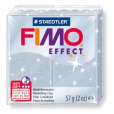 Полимерная глина FIMO Effect 55 х 55 х 15 мм серебряный с блестками FIMO 8020-812
