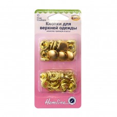 Кнопки для верхней одежды золото * 15 мм HEMLINE 405R.G