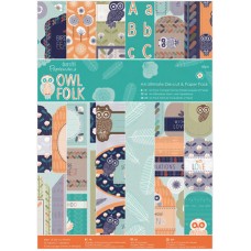 Набор бумаги для скрапбукинга и бумаги с высечкой Owl Folk А4 (21,0 х 29,7 см) DOCRAFTS PMA160194