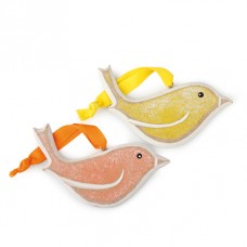 Набор декоративных подвесок Птичка 10,5 х 7 см оранжевый/желтый EFCO 2686108