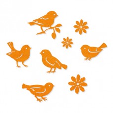 Набор самоклеящихся декоративных элементов на клеевой основе Цветы и птицы, 8 шт