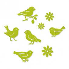 Набор самоклеящихся декоративных элементов на клеевой основе Цветы и птицы, 8 шт 20-55 мм светло-зеленый* EFCO 3446361