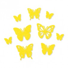 Набор самоклеящихся декоративных элементов Бабочки из фетра, 9 шт 25/ 35/ 45 мм желтый EFCO 3446108