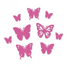 Набор самоклеящихся декоративных элементов Бабочки из фетра, 9 шт 25/ 35/ 45 мм фуксия EFCO 3446135