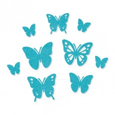 Набор самоклеящихся декоративных элементов Бабочки из фетра, 9 шт 25/ 35/ 45 мм бирюзовый EFCO 3446157