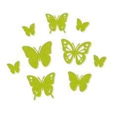 Набор самоклеящихся декоративных элементов Бабочки из фетра, 9 шт 25/ 35/ 45 мм светло-зеленый* EFCO 3446161
