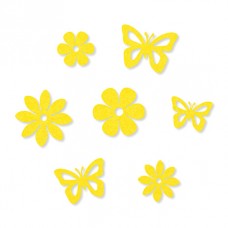 Набор декоративных элементов Бабочки и цветы, 14 шт 25-38 мм желтый EFCO 3447108