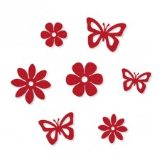 Набор декоративных элементов Бабочки и цветы, 14 шт 25-38 мм красный EFCO 3447128
