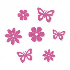 Набор декоративных элементов Бабочки и цветы, 14 шт 25-38 мм фуксия EFCO 3447135