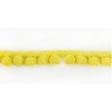 Тесьма с помпонами MATSA цвет желтый, 9 мм