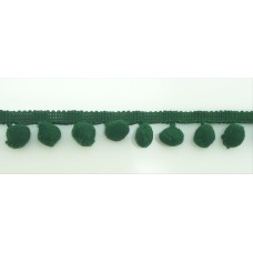 Тесьма с помпонами MATSA цвет темно-зеленый, 9 мм