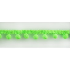 Тесьма с помпонами MATSA цвет неоновый зеленый, 9 мм