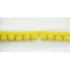 Тесьма с помпонами MATSA цвет нежно-желтый, 13 мм