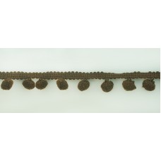 Тесьма с помпонами MATSA цвет коричневый, 13 мм