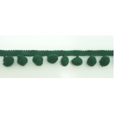 Тесьма с помпонами MATSA цвет темно-зеленый, 13 мм