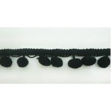 Тесьма с помпонами MATSA цвет черный, 13 мм