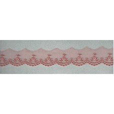 Вышивка на тюле, 30 мм, цвет пыльно-розовый