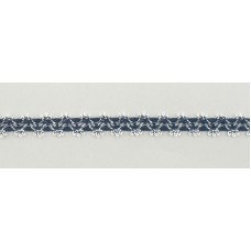 Мерсеризованное хлопковое кружево, 11 мм, цвет морской волны с белым