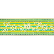 Лента с рисунком SAFISA, 38 мм, цвет зеленый/желтый