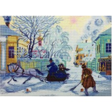 Набор для вышивания Морозный день по картине  Б. Кустодиева 30 x 21 см МАРЬЯ ИСКУСНИЦА 06.003.06