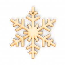 Плоская фигурка для декора Снежинка N4, длина 8 см, толщина 4 мм 8 см натуральный 4 мм WOODBOX КСФ-С-4-08
