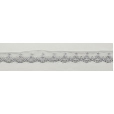 Вышивка на тюле, 30 мм, цвет серый