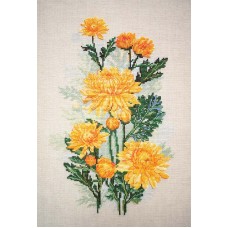Набор для вышивания Желтые хризантемы  20 х 30 см* МАРЬЯ ИСКУСНИЦА 04.004.06