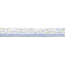 Косая бейка с фестонным краем, 18 мм, цвет бело-голубой