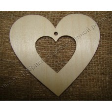 Деревянная плоская фигурка Сердце 1, 10 см WOODBOX 108.257