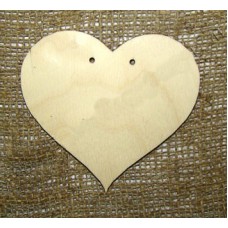 Деревянная плоская фигурка Сердце с двумя отверстиями, 100 x 93 мм WOODBOX 108.413