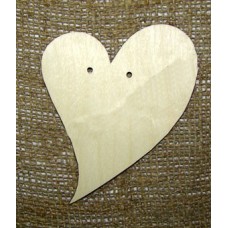 Деревянная плоская фигурка Сердце с двумя отверстиями, 88 x 106 мм WOODBOX 108.422