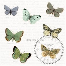 Салфетки трехслойные для декупажа, коллекция Cocktail Sagen Vintage Design Бабочки
