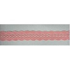 Мерсеризованное хлопковое кружево, 35 мм, цвет серо-розовый
