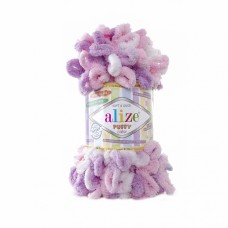 Пряжа для вязания Ализе Puffy color (100% микрополиэстер) 5х100г/9м цв.6051