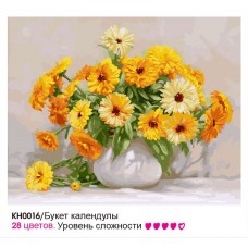 Картины по номерам Molly KH0016 Букет календулы (28 цветов) 40х50 см