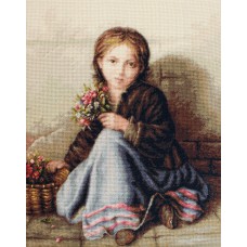 Набор для вышивания LUCA-S  G513 Девочка с цветами 20,5х30 см