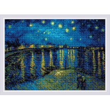 Набор РИОЛИС мозаичная картина AM0044 Звездная ночь над Роной, по мотивам картины Ван Гога 38х27 см