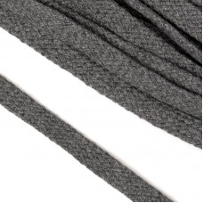 Шнур плоский х/б 12мм турецкое плетение цв.029 серый уп.50 м