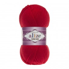 Пряжа для вязания Ализе Cotton gold (55% хлопок, 45% акрил) 5х100г/330м цв.056 красный