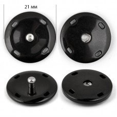 Кнопка пришивная пластик/ металл TBY-NK029 21мм цв. черный уп. 20шт