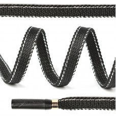 Шнурки TBY плоские 8мм SLF027 длина 130 см цв.черный/серебро уп.10шт