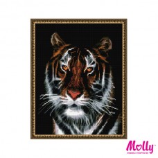 Картины мозаикой Molly KM0007/1 Портрет тигра (32 Цвета) 40х50 см