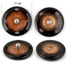 Кнопка пришивная пластик/ металл TBY-NK009 21мм цв. коричневый уп. 20шт