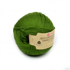 Пряжа для вязания ПЕХ Детский каприз трикотажный (50% мериносовая шерсть, 50% фибра) 5х50г/400м цв.434 зеленый