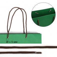 Шнурок для пакетов с крючком вязанный полипропилен пп5 d5мм L40см цв.21 коричневый (уп 100шт/50пар)