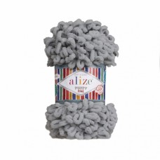 Пряжа для вязания Ализе Puffy Fine (100% микрополиэстер) 5х100г/14м цв.343 угольный серый