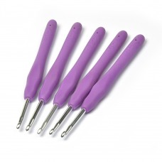 Крючок алюминиевый для вязания Maxwell Colors с резиновой ручкой TB.AL-REZ09  4мм
